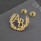 Bazinco 2 Letter Initial Custom Brooch – Personalized Name Initial Pin for Blazer & Wedding Accessories