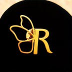 Bazinco Initial Butterfly Custom Brooch – Personalised Letter Butterfly Brooch Pin