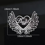 Bazinco Personalised Name Wings Brooch – Custom Angel Wing Name Pin