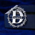 Bazinco Personalised Name Initial Brooch – Custom Engraved Name Letter Brooch