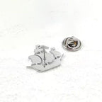 Bazinco Ship Design Custom Name Brooch – Personalised Nautical Brooch Pin