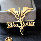 Bazinco Doctor Design Custom Name Brooch – Personalised Medical Professional Brooch Pin