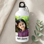 Bazinco Custom Photo Sipper Bottle with Name | Personalized Water Bottle for Kids, School & Travel