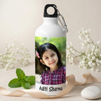 Bazinco Custom Photo Sipper Bottle with Name | Personalized Water Bottle for Kids, School & Travel