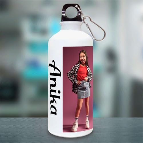 Bazinco Custom Photo Water Bottle with Name | Personalized Sipper Bottle for Kids, School & Travel