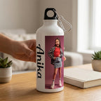Bazinco Custom Photo Water Bottle with Name | Personalized Sipper Bottle for Kids, School & Travel