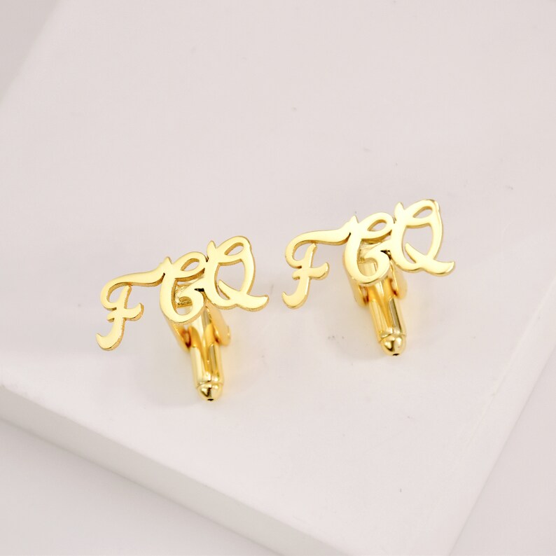 Bazinco Personalized Name Cufflinks – Custom Initial Cufflinks for Wedding & Formal Wear