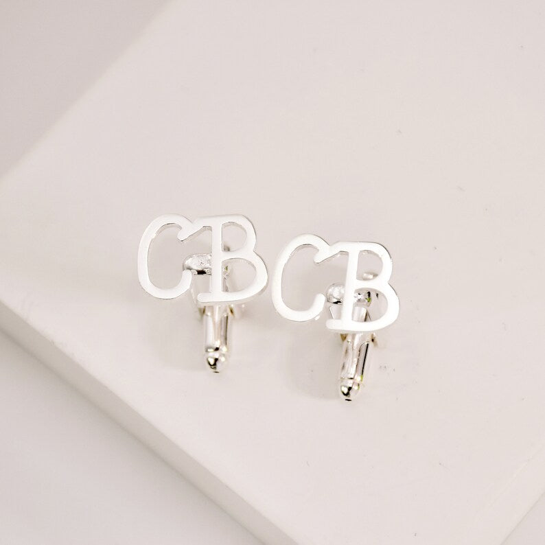 Bazinco Personalized Name Cufflinks – Custom Initial Cufflinks for Wedding & Formal Wear