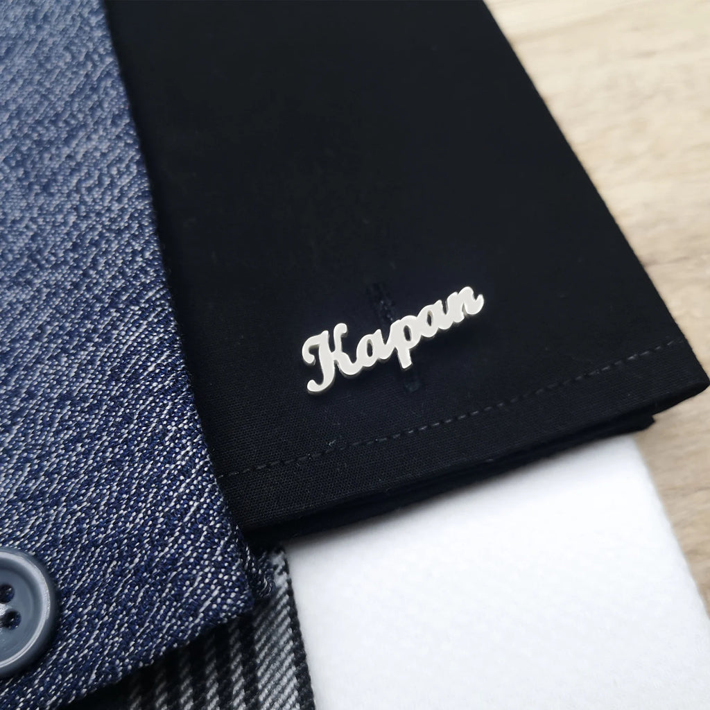 engraved silver cufflinks close up
groom personalized cuff links
men’s custom silver cufflinks
luxury name engraved cufflinks
handmade silver name cufflinks
wedding cufflinks for groom
custom cuff links with name
silver initial cufflinks for men
formal men’s silver cufflinks
personalized groom accessories
anniversary gift silver cufflinks